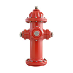 Bright red fire hydrant stands prominently, showcasing its robust design and essential function