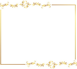 Obraz premium frame with leaves gold border Golden Border Warm Color Frame 