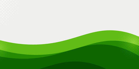 Green Wave Abstract Background with Gradient and Halftone Effect