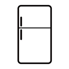 black and white silhouette vector of refrigerator on white background
