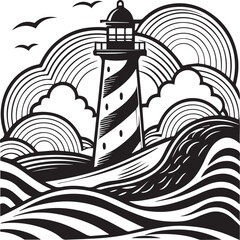 lighthouse on the sea