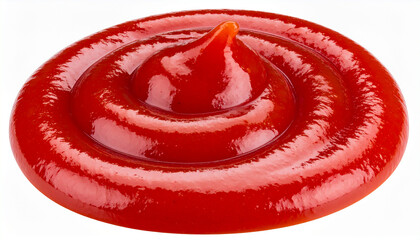 Wavy spiral of tomato sauce on white background