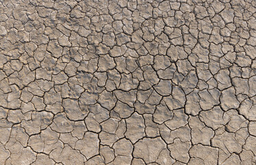 Close-up of cracked soil background,Texture of the dried earth with clay and sand, close-up.