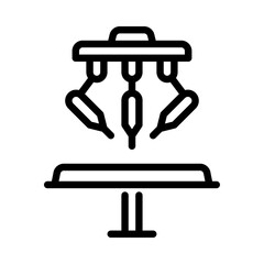 robotic surgery outline icon. surgical robot black line illustration.