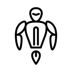 flying robot outline icon. futuristic robot black line illustration.