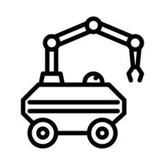 mobile robot outline icon. autonomous robot black line illustration.