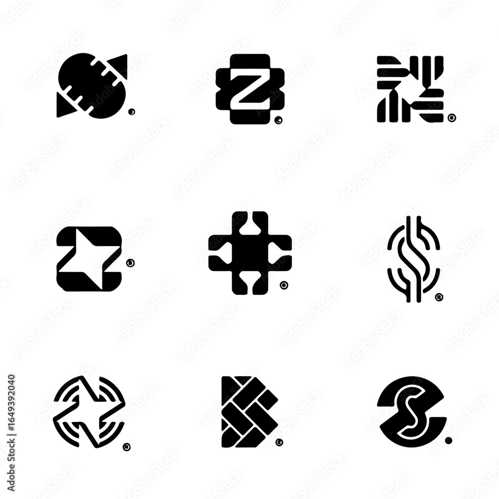 Aufkleber modern abstract icons and symbols collection for branding and design projects