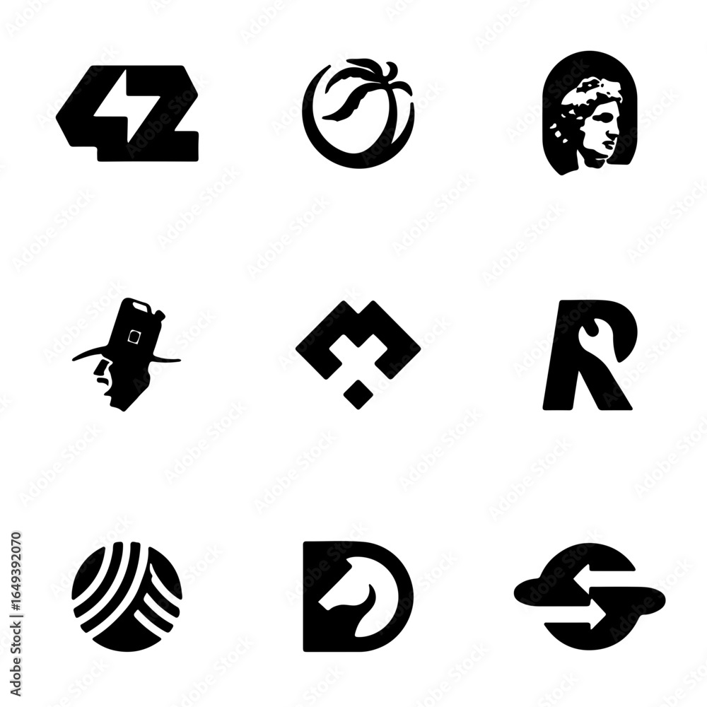 Poster modern abstract logo collection for branding and identity design projects seeking unique visual elem