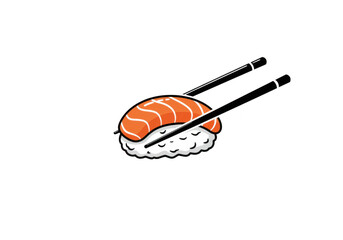 Salmon sushi isolated on transparent background