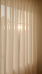 Soft Sunlight Filtering Through Sheer White Curtains 