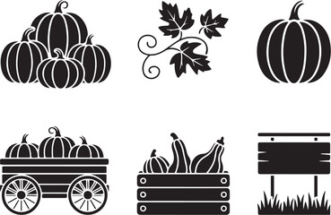 Celebrate autumn harvest with festive pumpkin cart and sign