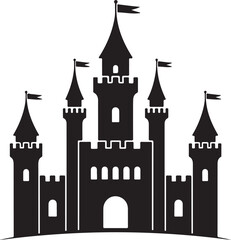 Obraz premium Majestic castle silhouette for fantasy storybook design