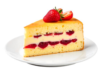 Cheesecake with fresh berries and mint leaves isolated. the toning. selective focus