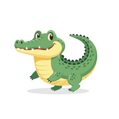 Obraz premium Crocodile cartoon character isolated on a white background