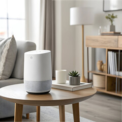 smart home speaker on side table clean indoor li