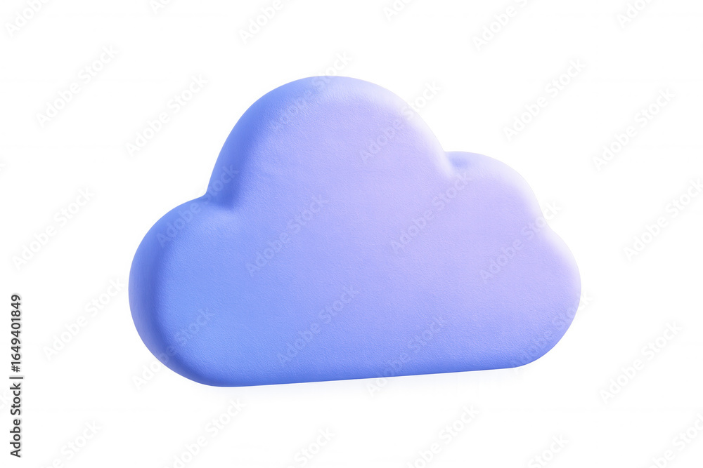 Poster simple 3d rendering of a fluffy purple cloud floating on a transparent background, ideal for weather