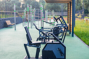 Outdoor Park Exercise Equipment on Sunny Day