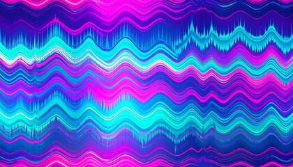 Abstract Wavy Pattern in Vibrant Shades of Pink, Purple, and Blue Creating a Dynamic Design