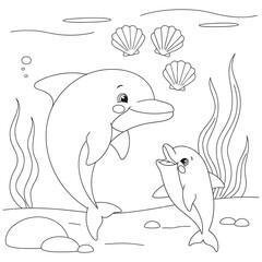 The baby dolphin is whispering a secret into its parent's ear