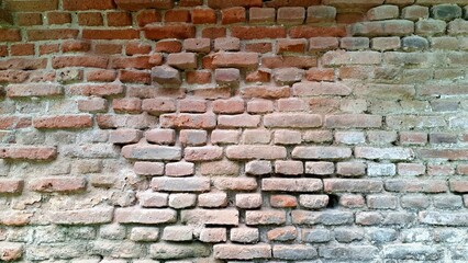 Gritty Red Brick Surface with Imperfections, Ideal for Creating Industrial Backgrounds, Urban...