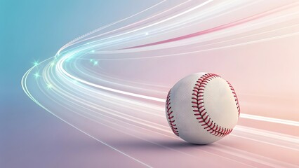 Dynamic Baseball in Motion with Colorful Trail Effects