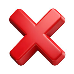 Obraz premium Jaskrawoczerwony błyszczący symbol znaku X w izolacji 