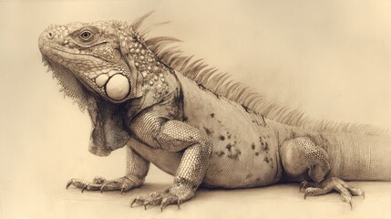 Obraz premium Close-up of a light-toned iguana