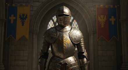 Fototapeta premium medieval knight with armour