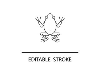 Charming line art frog icon ready for creative customization and playful designs.