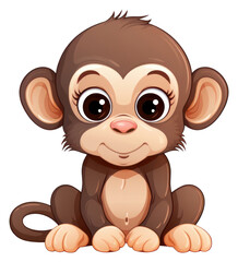 Obraz premium PNG Monkey sitting cartoon mammal.