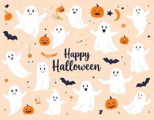 Fototapeta premium Cute Halloween Vector – Charming Decor