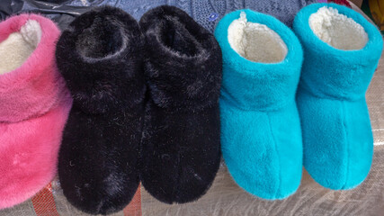 Warm shoes for small children made of natural materials. Warm slippers for children. Handmade...
