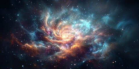 Cosmic Explosion of Colorful Stars and Light in Deep Space with Radiant Effects and Vibrant Swirls