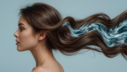 Naklejka premium girl showing her hair