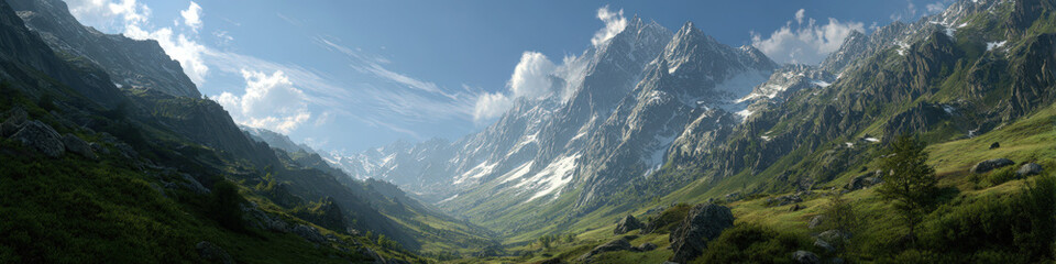 Exploring majestic mountain valleys scenic nature landscape panoramic view tranquil environment