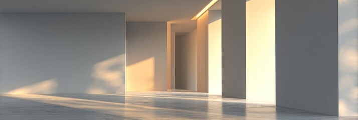 Modern minimalist interior with natural light