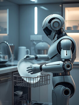 New age maid, artificial intelligent robot helping aid. JPEG, 5.2MB, 12x16in, 3600x4800px, 300p/i