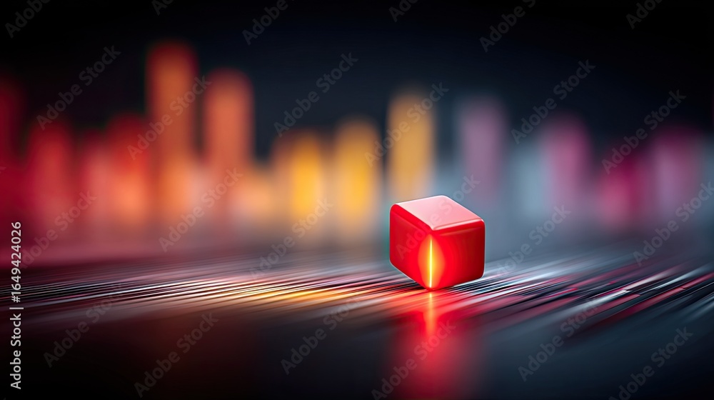 Poster cyber alert symbol flashing over data streams in a dark, high-tech setting showing risk of digital i
