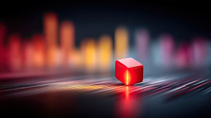 Cyber alert symbol flashing over data streams in a dark, high-tech setting showing risk of digital intrusion