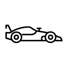 Obraz premium Racing car outline in minimalist style on white background 