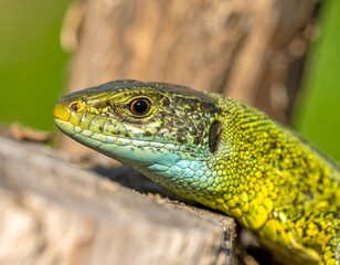Naklejka premium Lizard portrait close-up