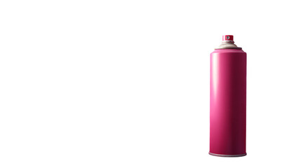 Pink spray paint can on a blank space on transparent background