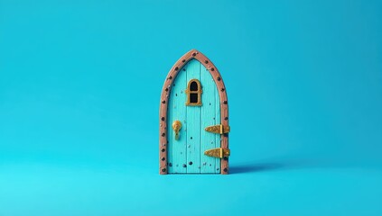 Teal arch doorway,  fantasy style