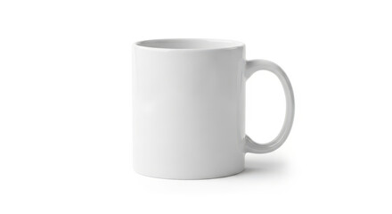 Obraz premium A Clean and Simple Studio Shot of a Plain White Ceramic Mug Isolated on a White Background Perfect for Mockups and Product Presentations