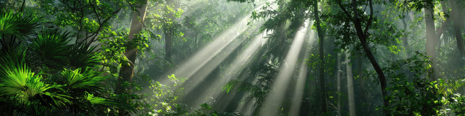 Exploring vibrant rainforest ecosystem lush jungle nature photography serene atmosphere sunlight filtering through trees