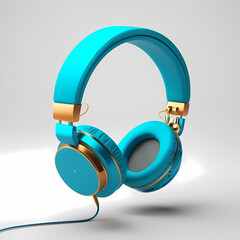 colorful modern headphones isolated  