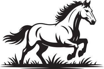 Obraz premium Elegant Horse Running Silhouette Illustration