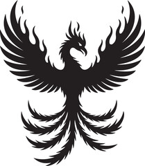 Obraz premium Majestic phoenix rising with fiery wings symbolizing rebirth