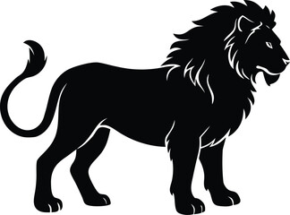  powerful lion mascot illustration with jungle and savanna theme