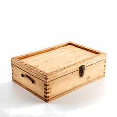 empty wooden food box isolated  